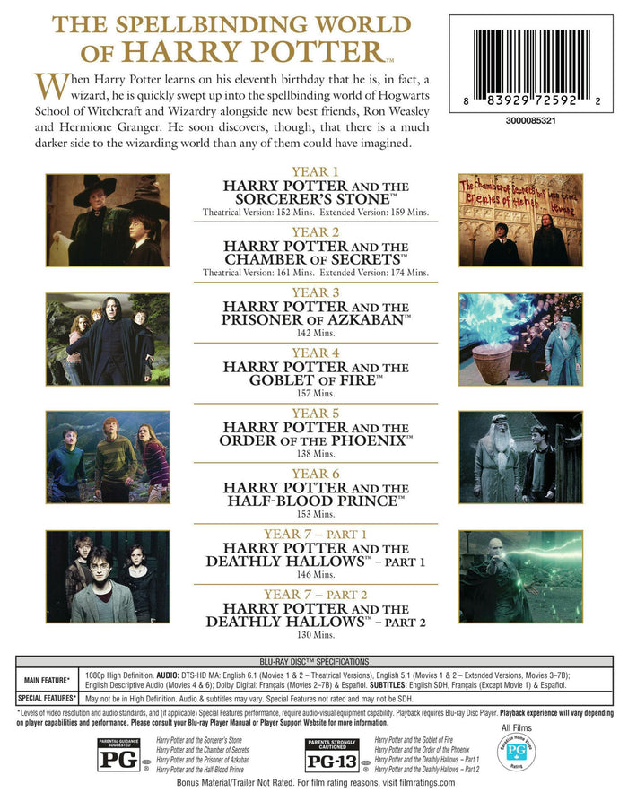 Harry Potter: Complete 8-film Collection [Blu-ray]