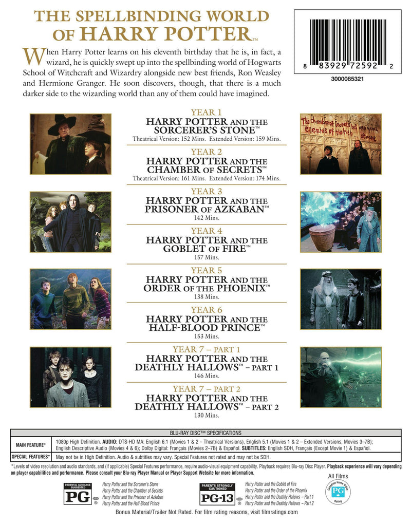 Harry Potter: Complete 8-film Collection [Blu-ray]