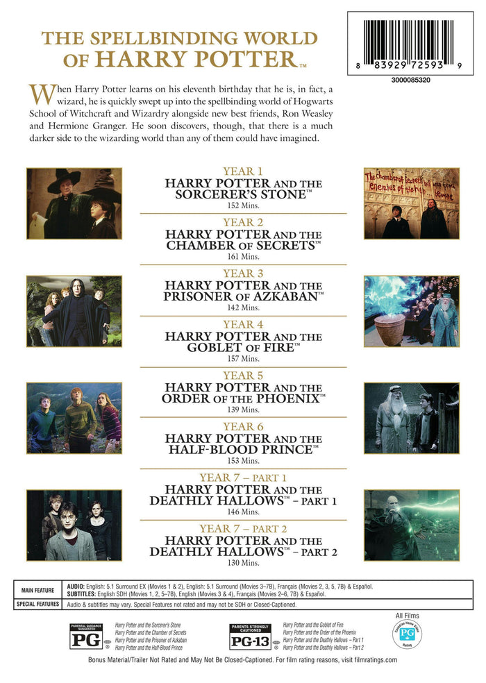 Harry Potter: The Complete 8-Film Collection (HolidayGoldTrim/LL/DVD) [DVD]
