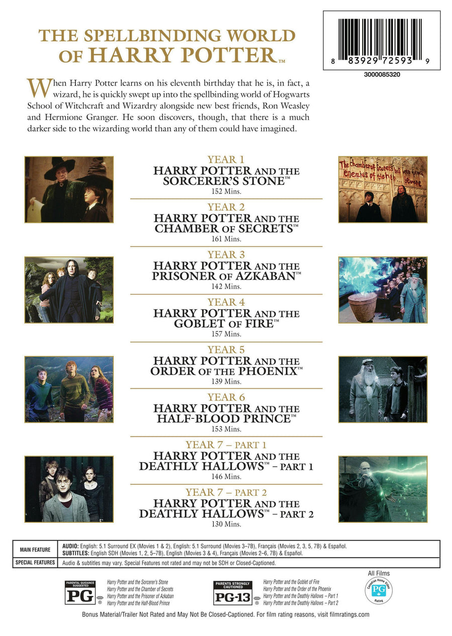 Harry Potter: The Complete 8-Film Collection (HolidayGoldTrim/LL/DVD) [DVD]