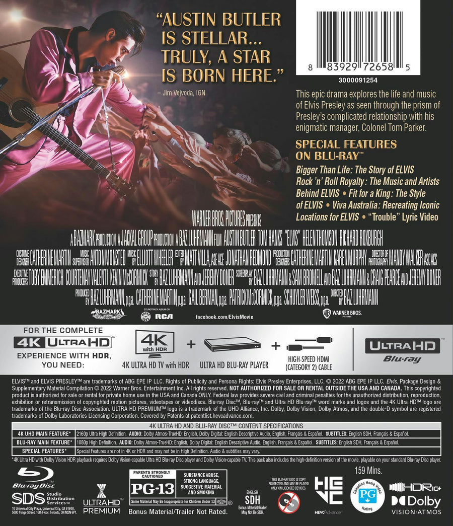 Elvis (4K Ultra HD + Blu-ray + Digital Copy) [UHD]