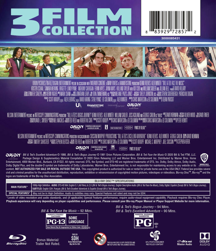 Bill & Ted Face the Music/Bogus Journey/Excellent Adventure (Box Set) [Blu-ray]