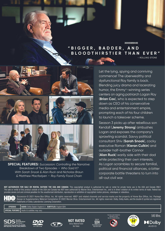 Succession: The Complete Third Season (Box Set) [DVD]