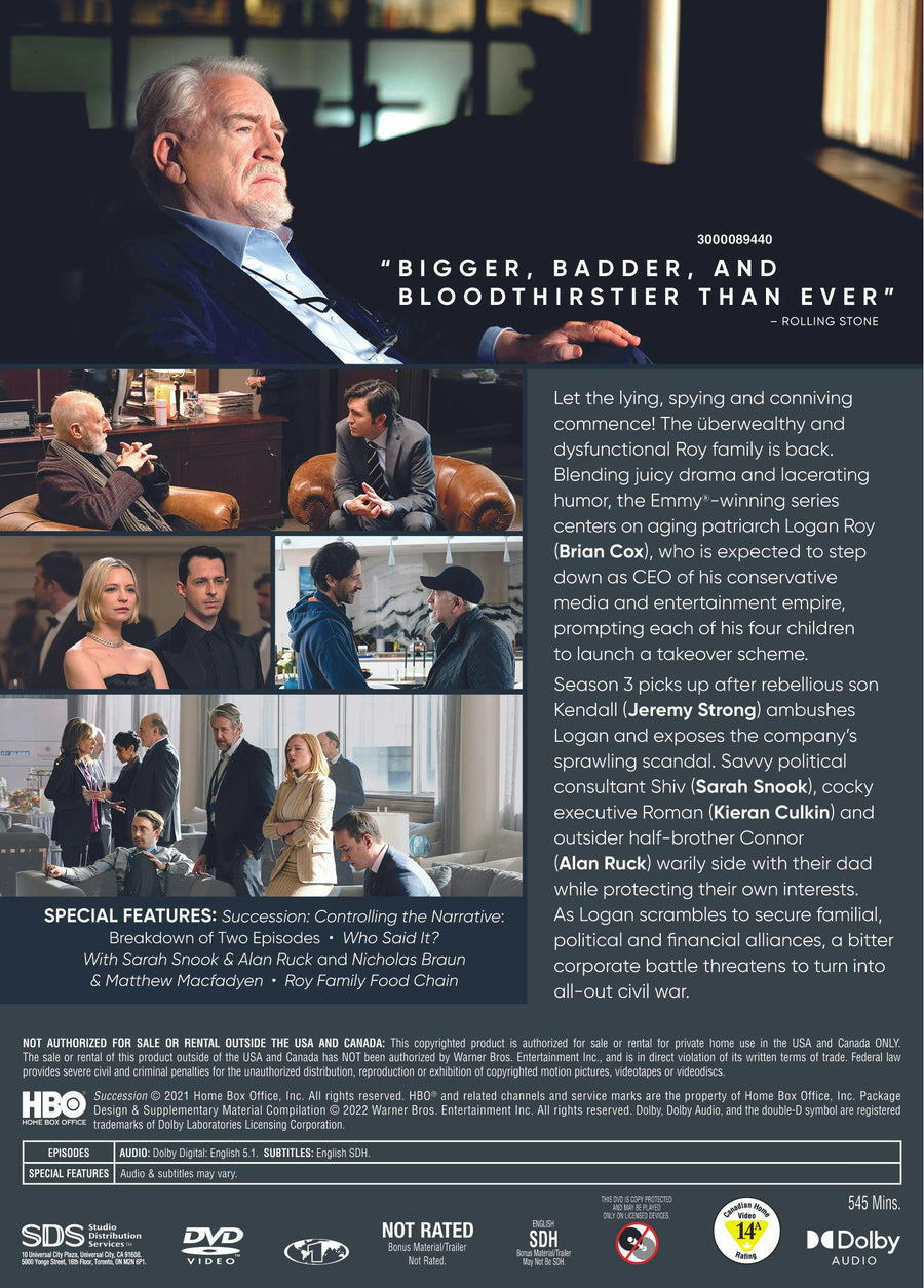 Succession: The Complete Third Season (Box Set) [DVD]