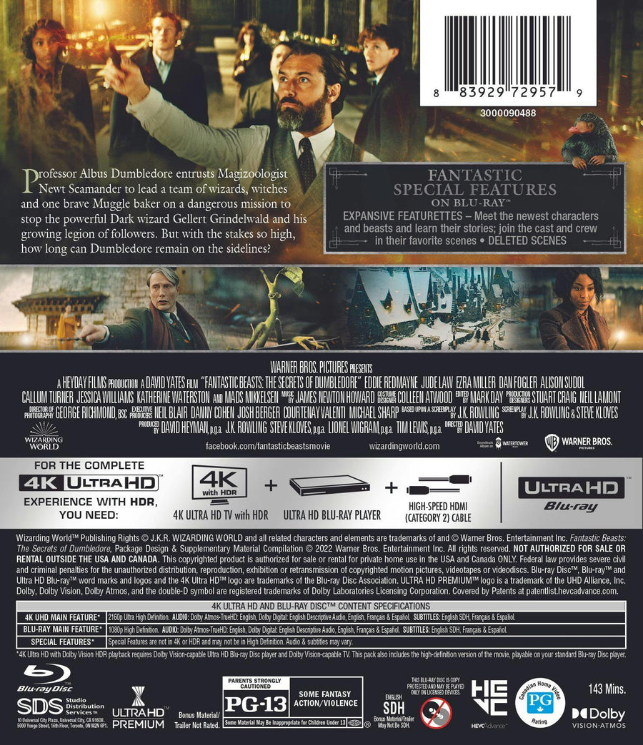 Fantastic Beasts: The Secrets of Dumbledore (Includes Blu-ray) [UHD]