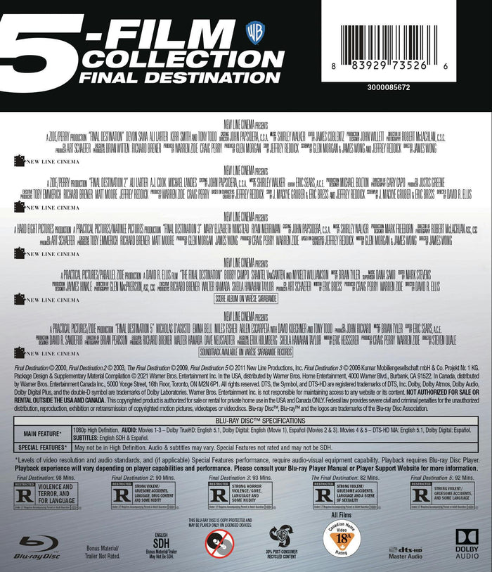 Final Destination 5-film Collection (Box Set) [Blu-ray]