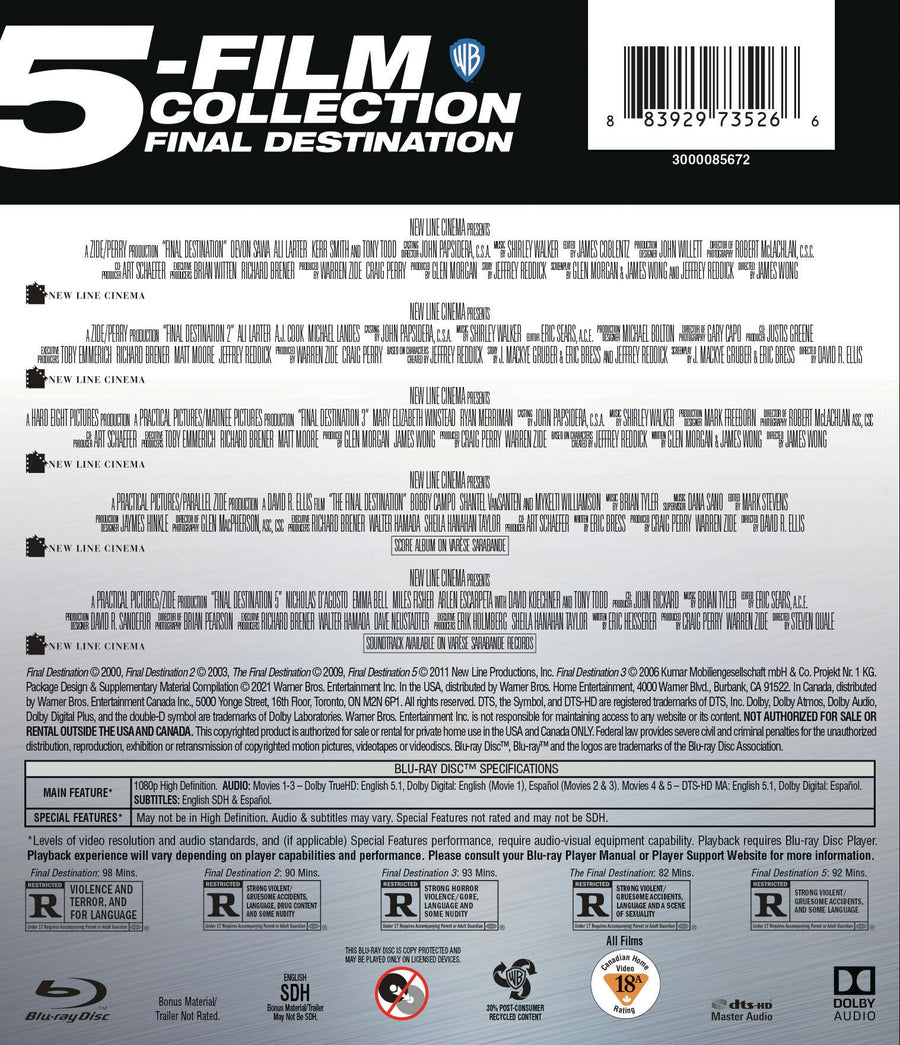 Final Destination 5-film Collection (Box Set) [Blu-ray]