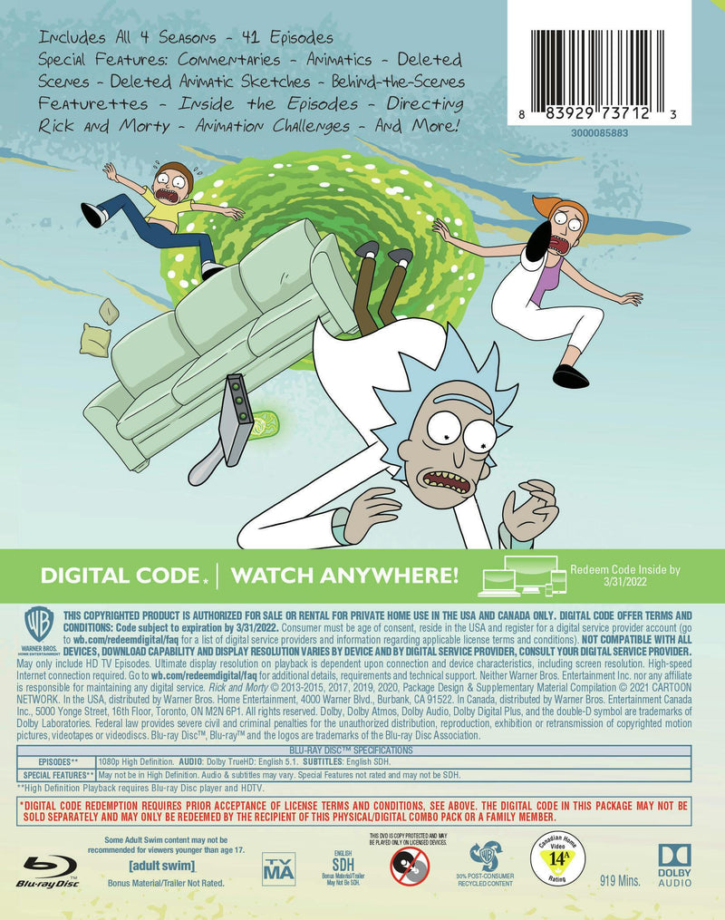 Rick and Morty: Season 1-4 (Box Set) [Blu-ray]