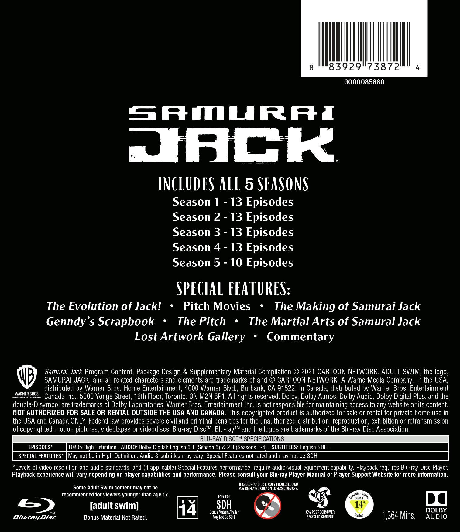 Samurai Jack: The Complete Series (Box Set) [Blu-ray] – GRUV