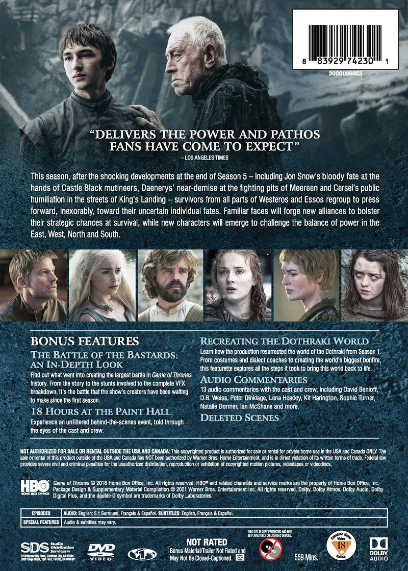 Game of Thrones: The Complete 6th Season [DVD]