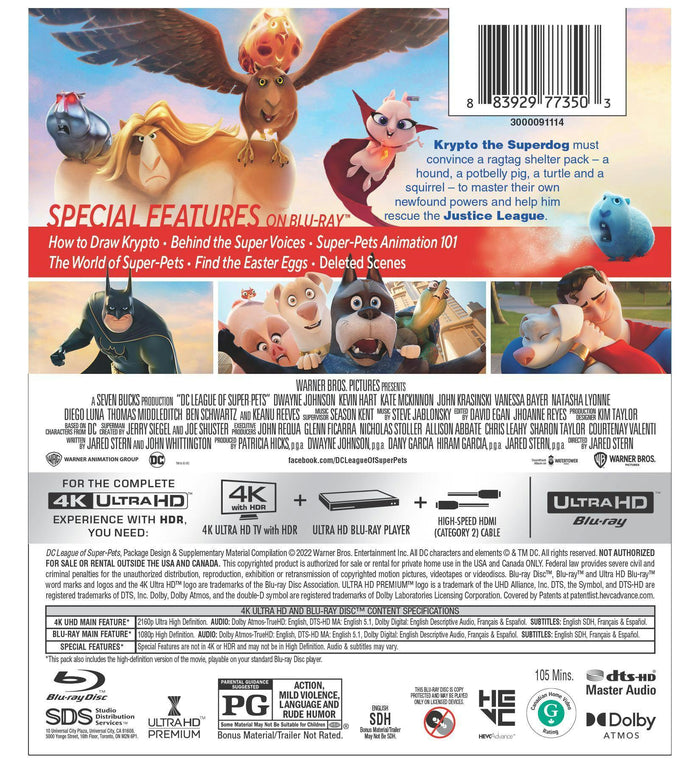 DC League of Super-pets (4K Ultra HD + Blu-ray) [UHD]