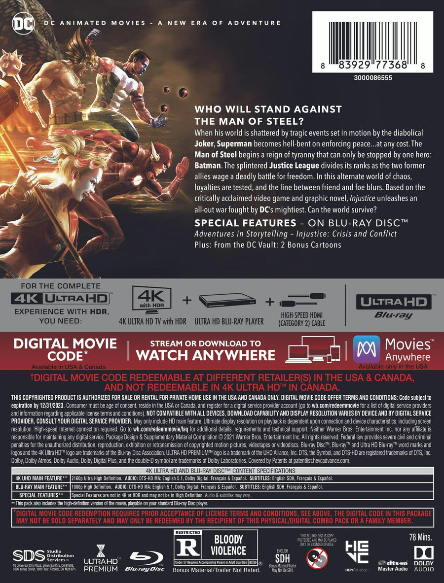 Injustice (Steelbook/4K UHD + Blu ray + Digital) [UHD]