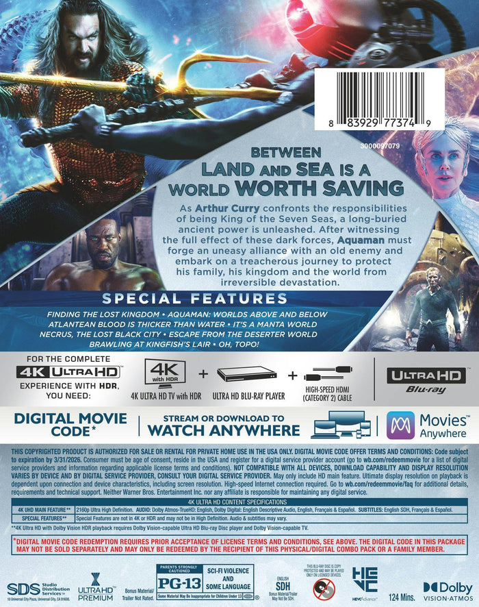 Aquaman and the Lost Kingdom (4K Ultra HD) [UHD]