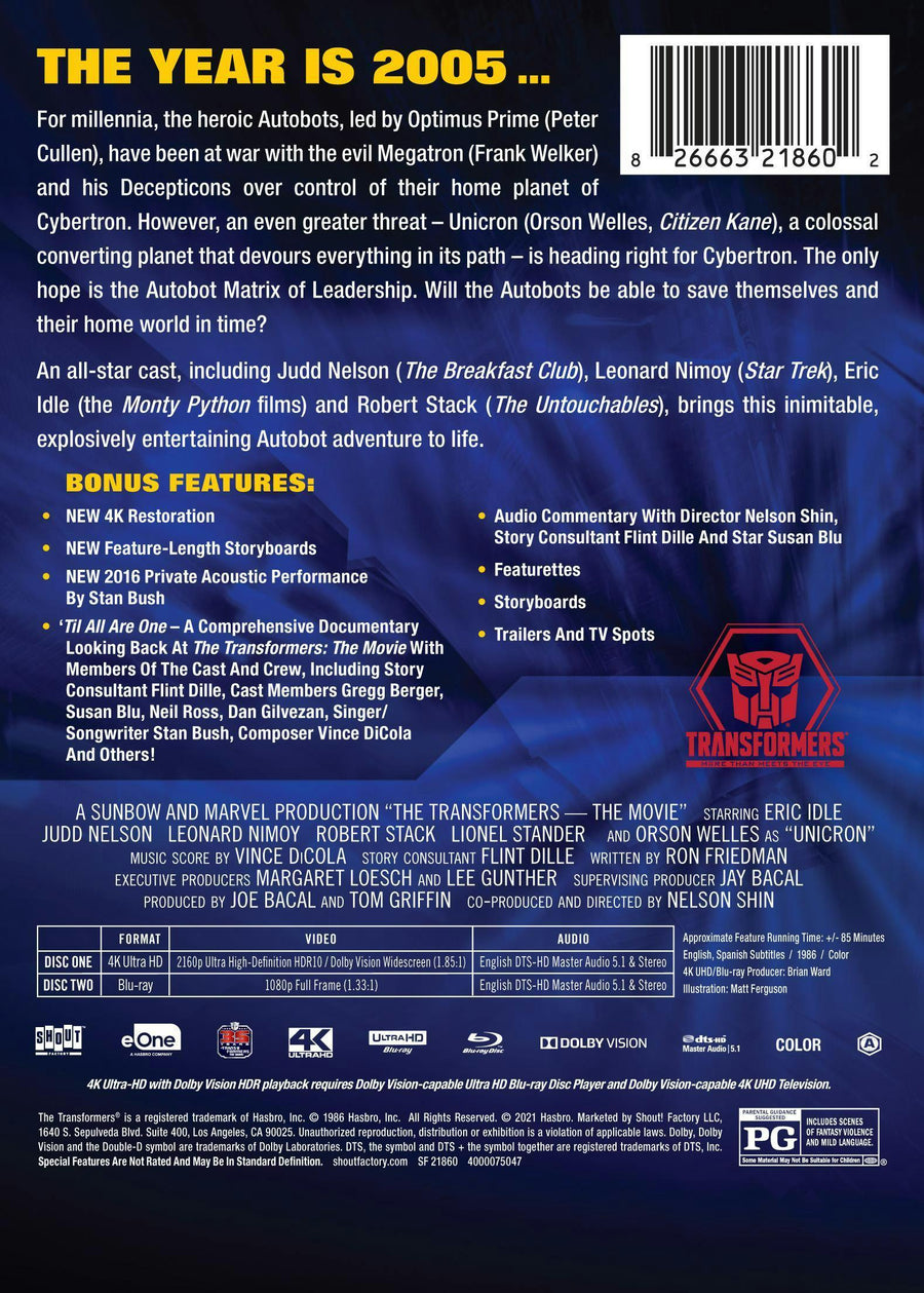 The Transformers: The Movie - 35th Anniversary Limited Edition Steelbook [UHD]
