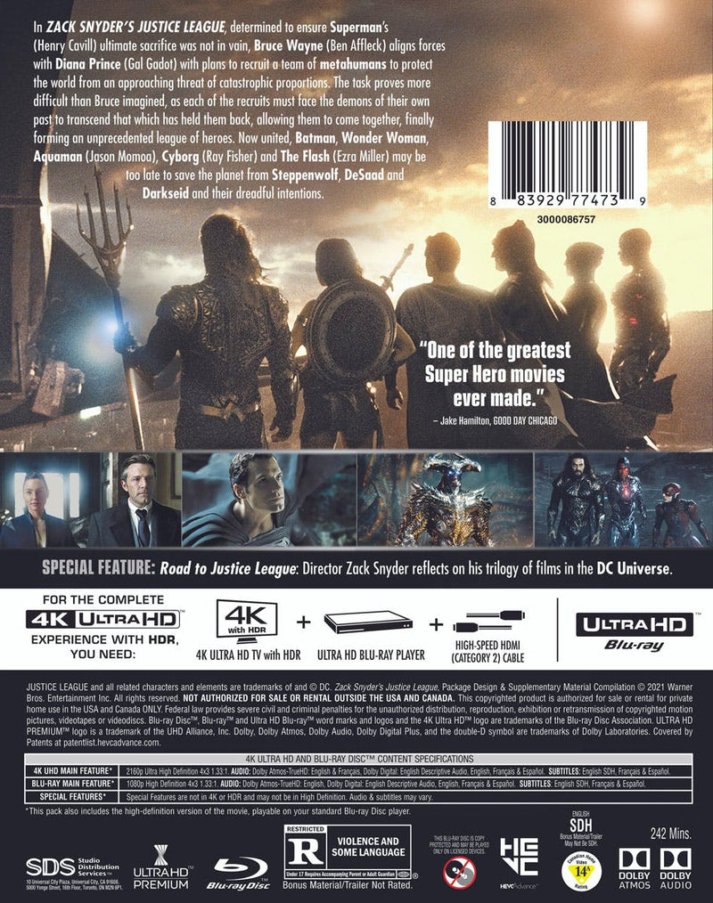 Zack Snyder’s Justice League (4K Ultra HD + Blu-ray) [UHD]