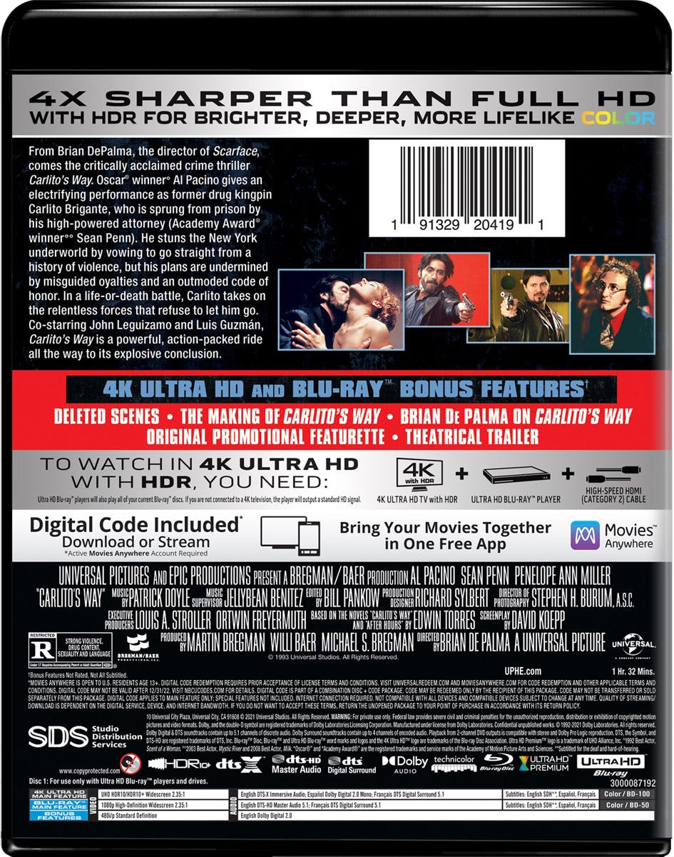 Carlito's Way (4K Ultra HD) [UHD] – GRUV Entertainment