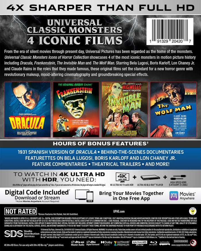Universal Classic Monsters: Icons of Horror Collection (4K Ultra HD + Blu-ray + Digital Copy) [UHD]