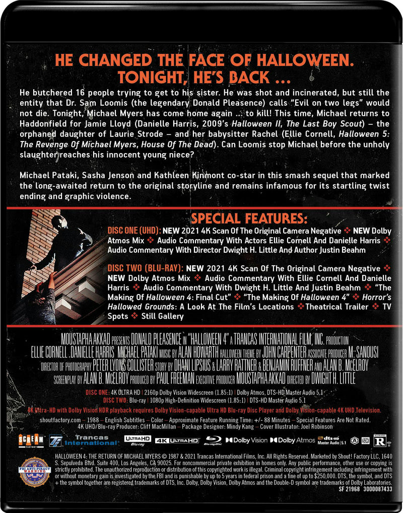 Halloween 4: The Return Of Michael Myers [Collector's Edition] [UHD]