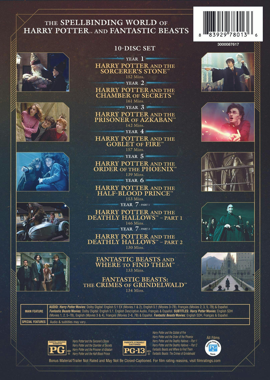 Harry Potter/Fantastic Beasts - 10-film Collection (Box Set) [DVD]