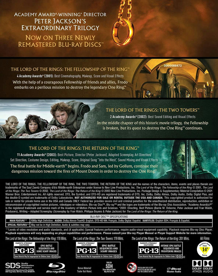 The Lord of the Rings Trilogy (Remastered Box Set) [Blu-ray]