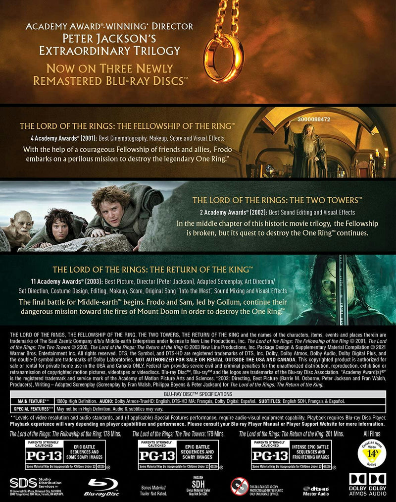The Lord of the Rings Trilogy (Remastered Box Set) [Blu-ray]