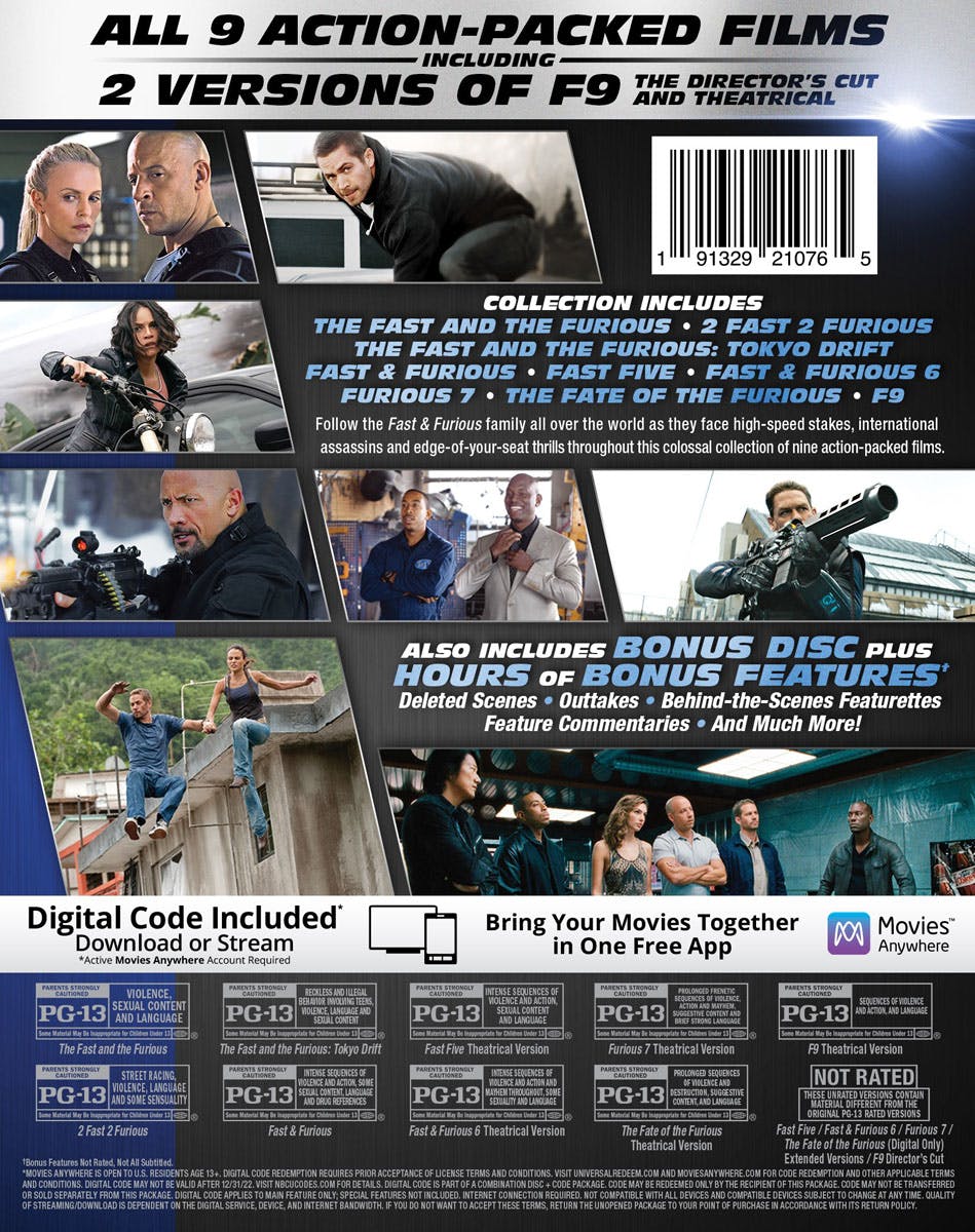 Fast & Furious: 9-movie Collection (Box Set) [Blu-ray] – GRUV