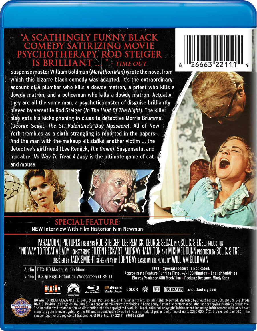No Way To Treat A Lady [Blu-ray]