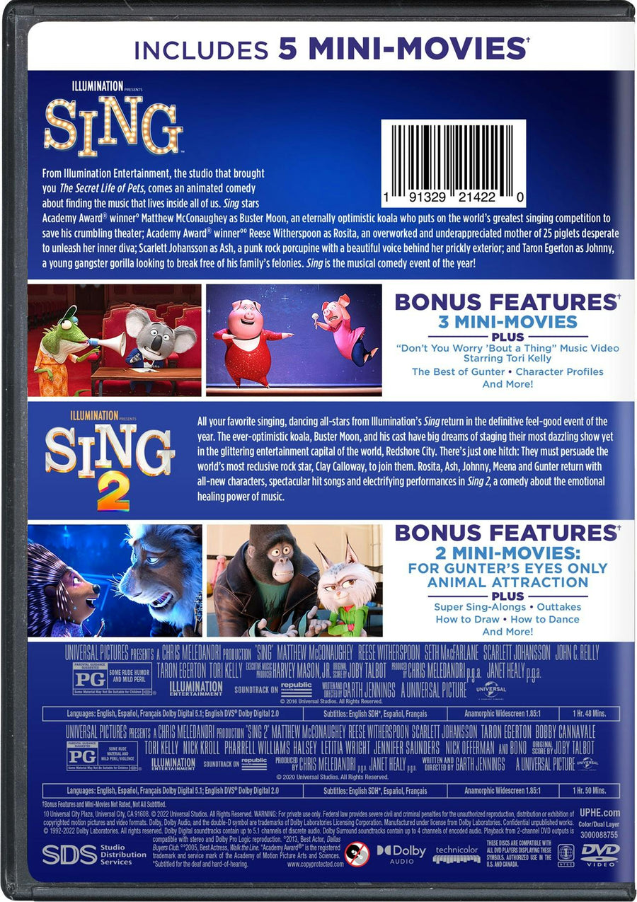 Sing/Sing 2 (DVD Double Feature) [DVD]