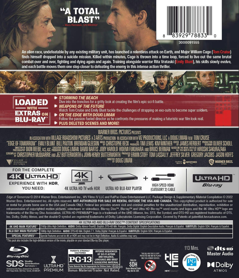 Live Die Repeat: Edge of Tomorrow (4K Ultra HD + Blu-ray) [UHD]