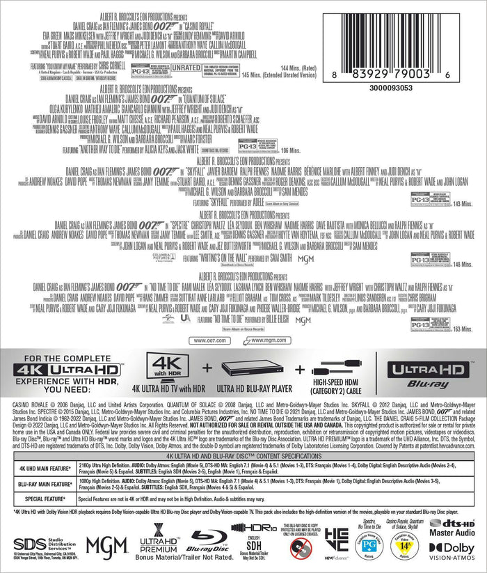 James Bond: The Daniel Craig 5-Film Collection (4K Ultra HD + Blu-ray) [UHD]