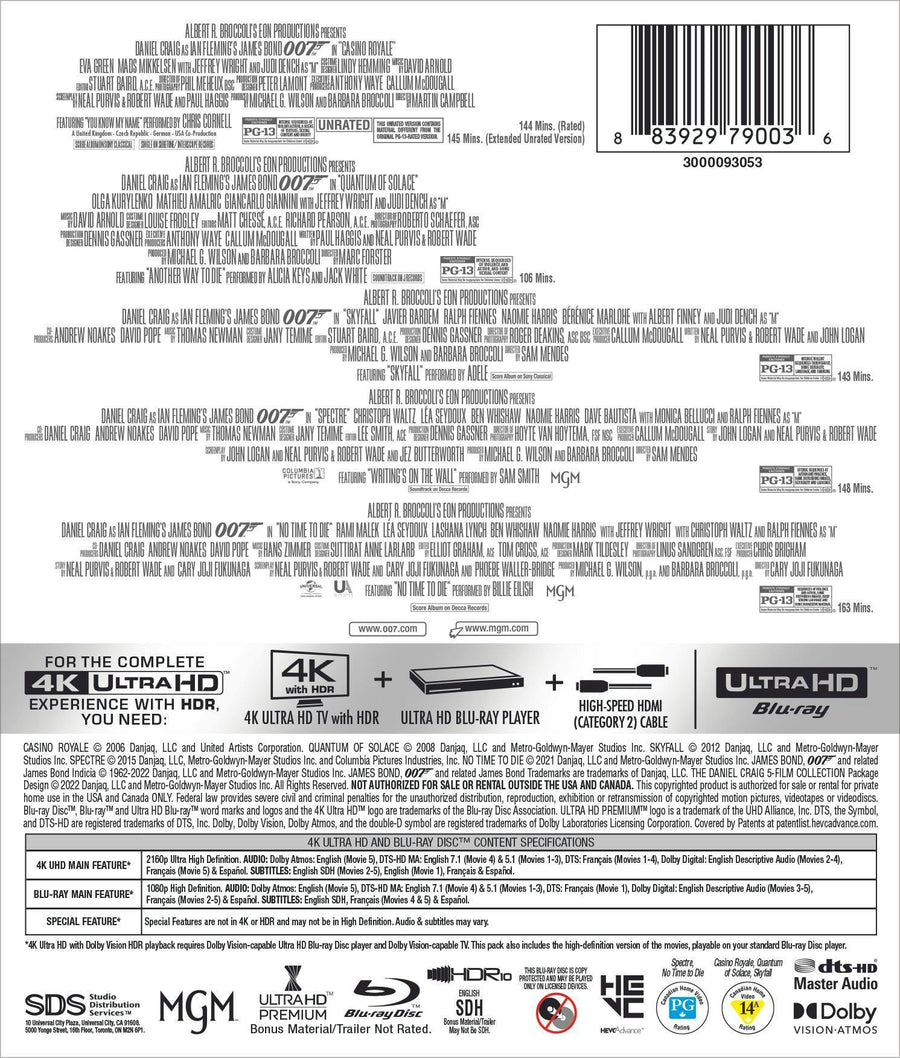James Bond: The Daniel Craig 5-Film Collection (4K Ultra HD + Blu-ray) [UHD]