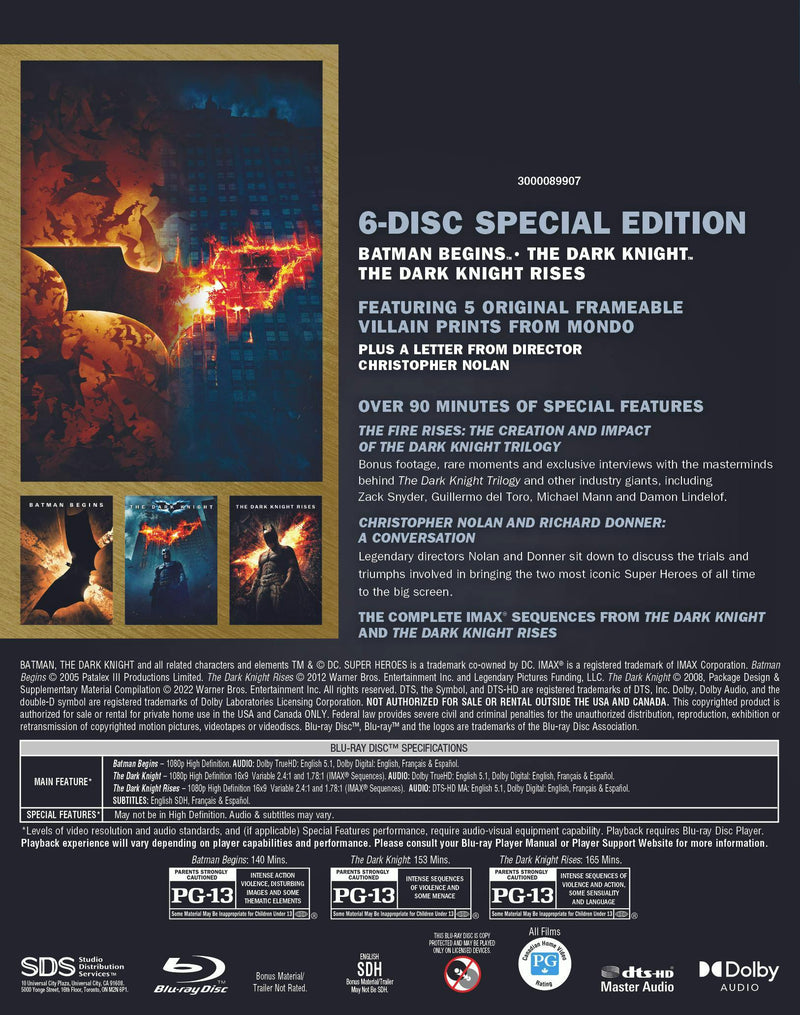 The Dark Knight Trilogy (Special Edition) (Iconic Moments LL/BD) [Blu-ray]