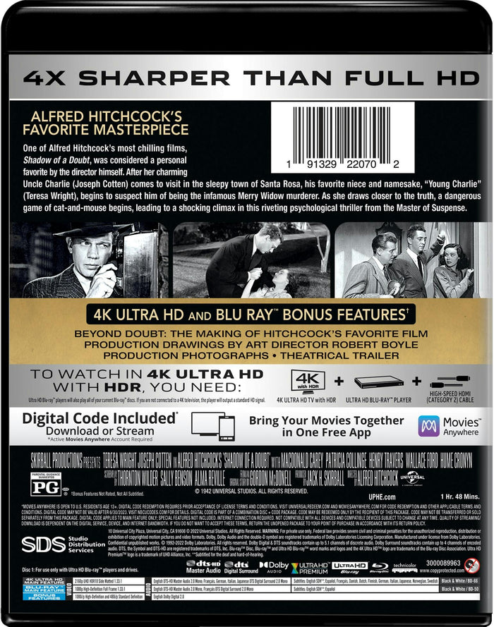 Shadow of a Doubt (4K Ultra HD + Blu-ray) [UHD]