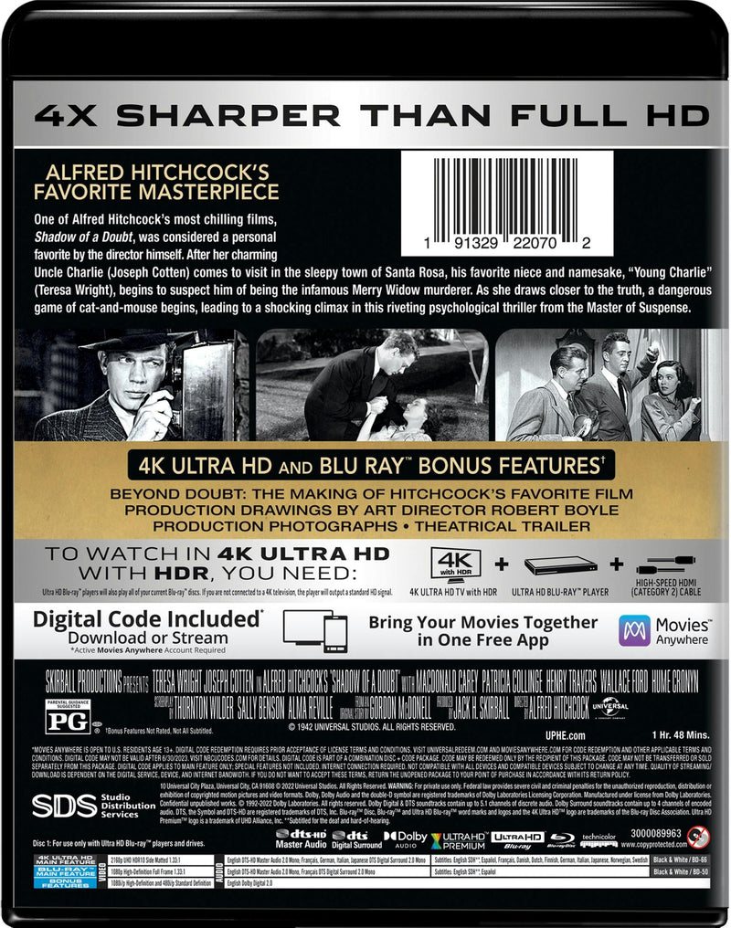 Shadow of a Doubt (4K Ultra HD + Blu-ray) [UHD]