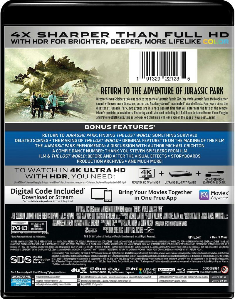 The Lost World - Jurassic Park 2 (4K Ultra HD + Blu-ray + Digital Download) [UHD]