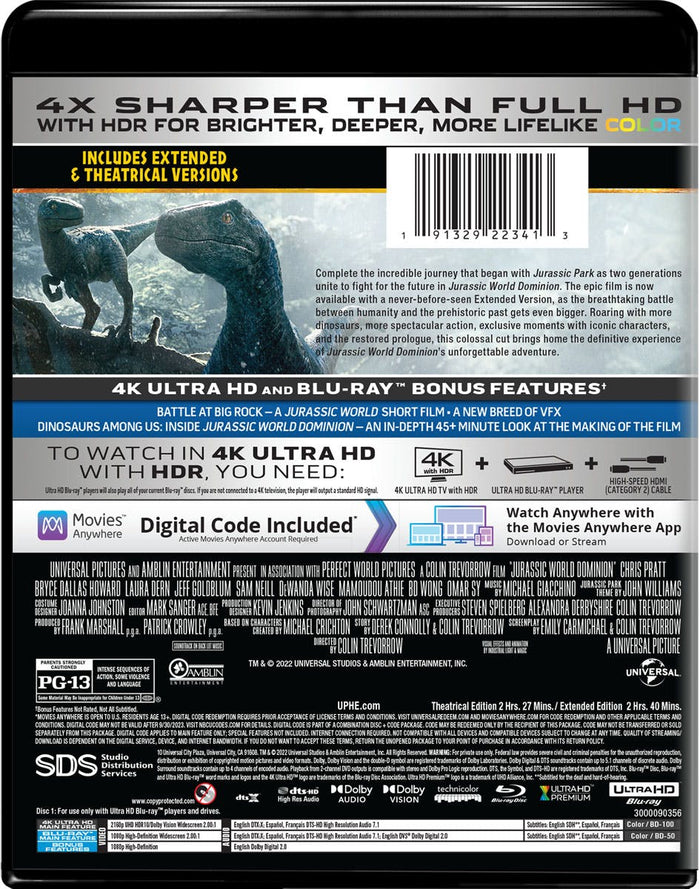 Jurassic World: Dominion (4K Ultra HD + Blu-ray) [UHD]