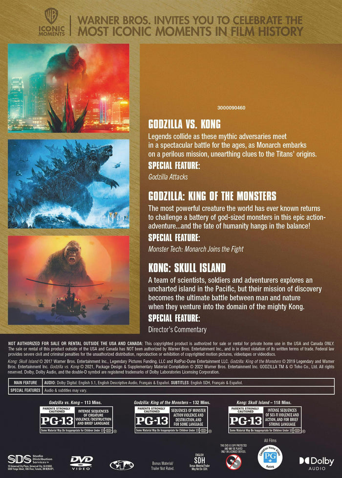 Godzilla and Kong: 3-film Collection (Iconic Moments LL) (Box Set) [DVD]