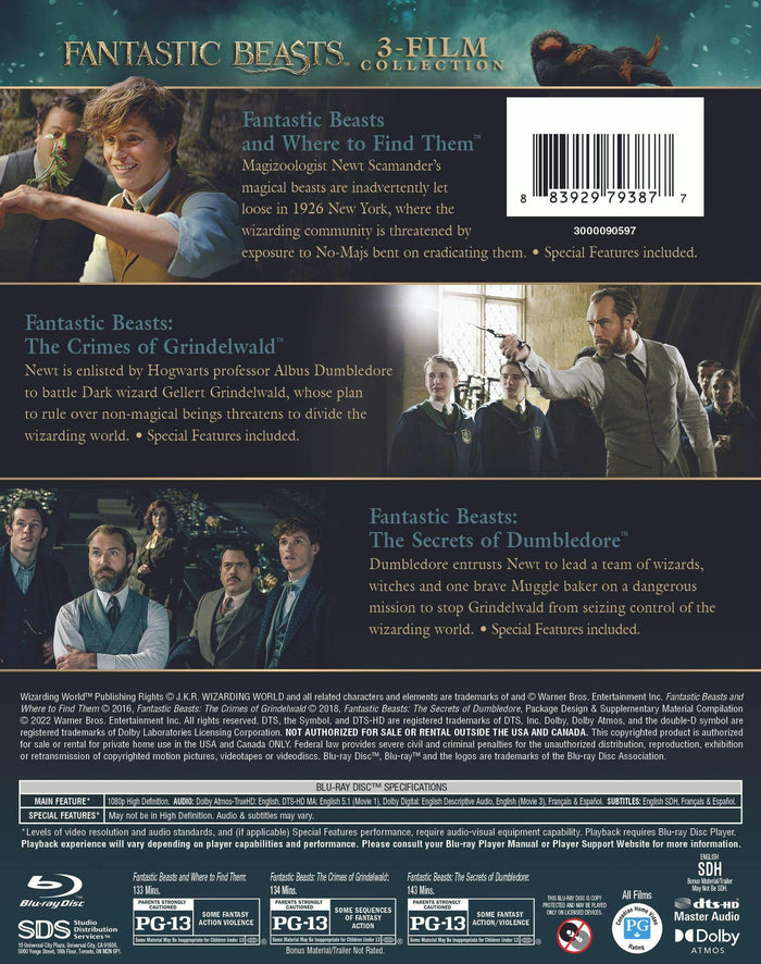 Fantastic Beasts: 3-film Collection (Box Set with Digital Download) [Blu-ray]