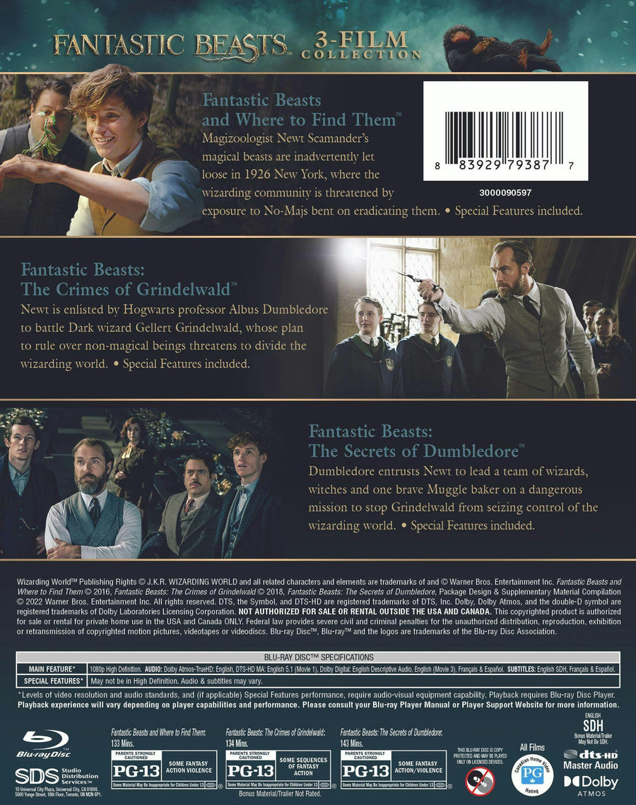 Fantastic Beasts 3-Film Collection (Box Set) [Blu-ray]