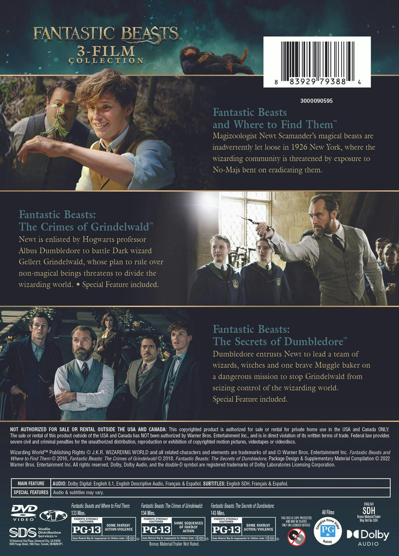 Fantastic Beasts: 3-film Collection (Box Set) [DVD]