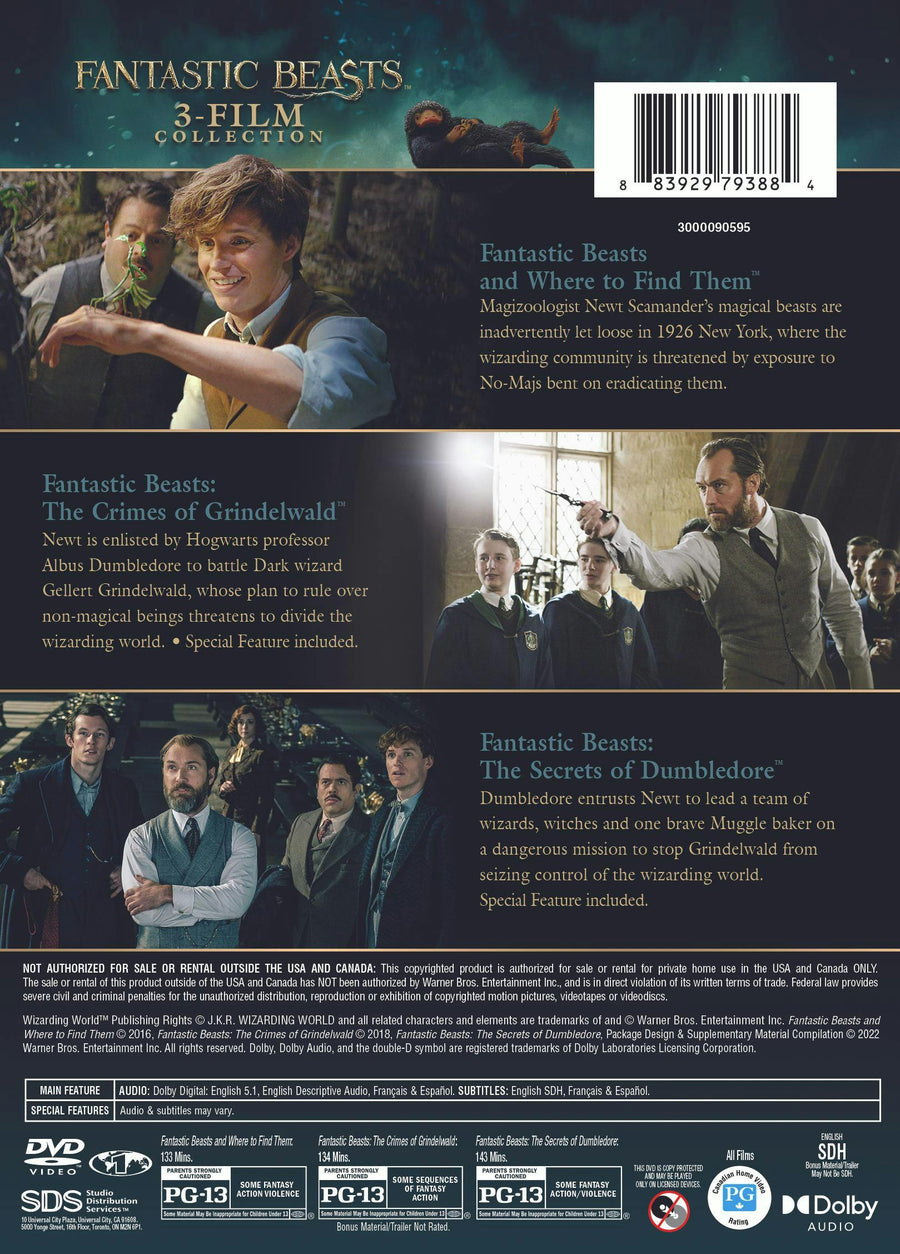 Fantastic Beasts: 3-film Collection (Box Set) [DVD]