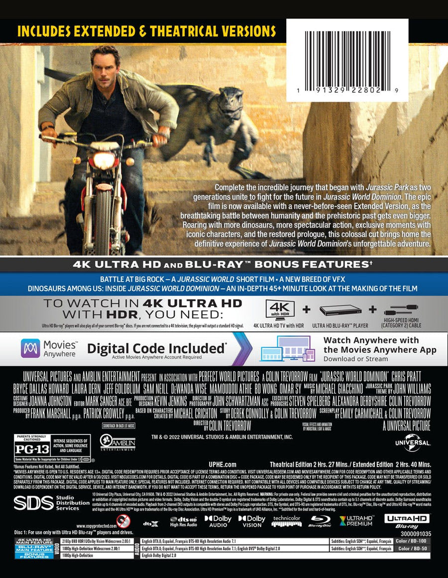 Jurassic World: Dominion Limited Edition SteelBook (Blu-ray + Digital) [UHD]