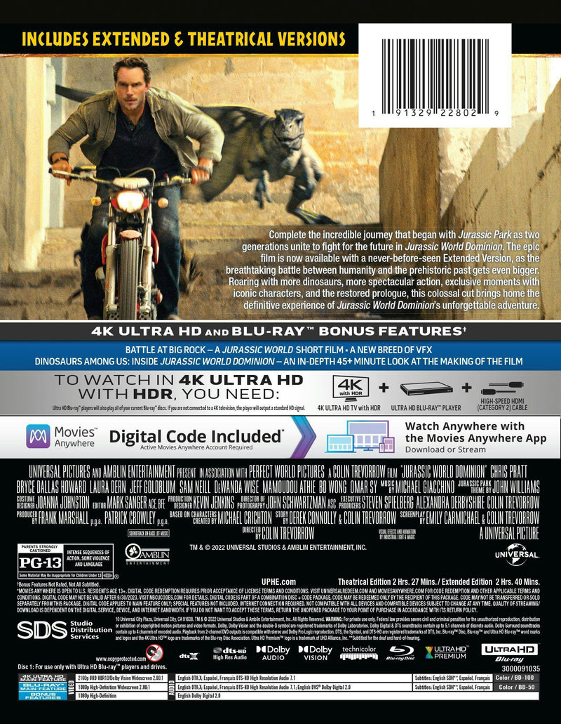 Jurassic World: Dominion Limited Edition SteelBook (Blu-ray + Digital) [UHD]