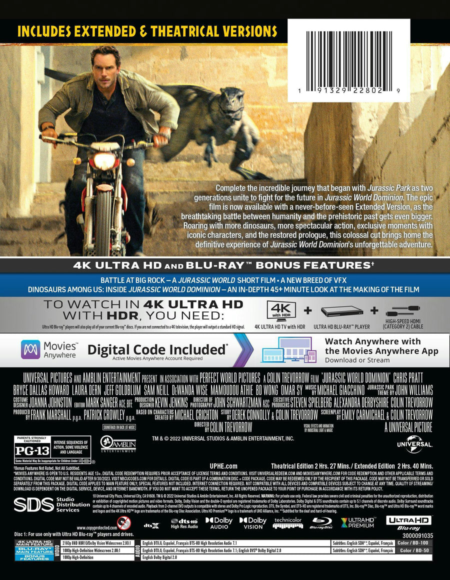 Jurassic World: Dominion Limited Edition SteelBook (Blu-ray + Digital) [UHD]