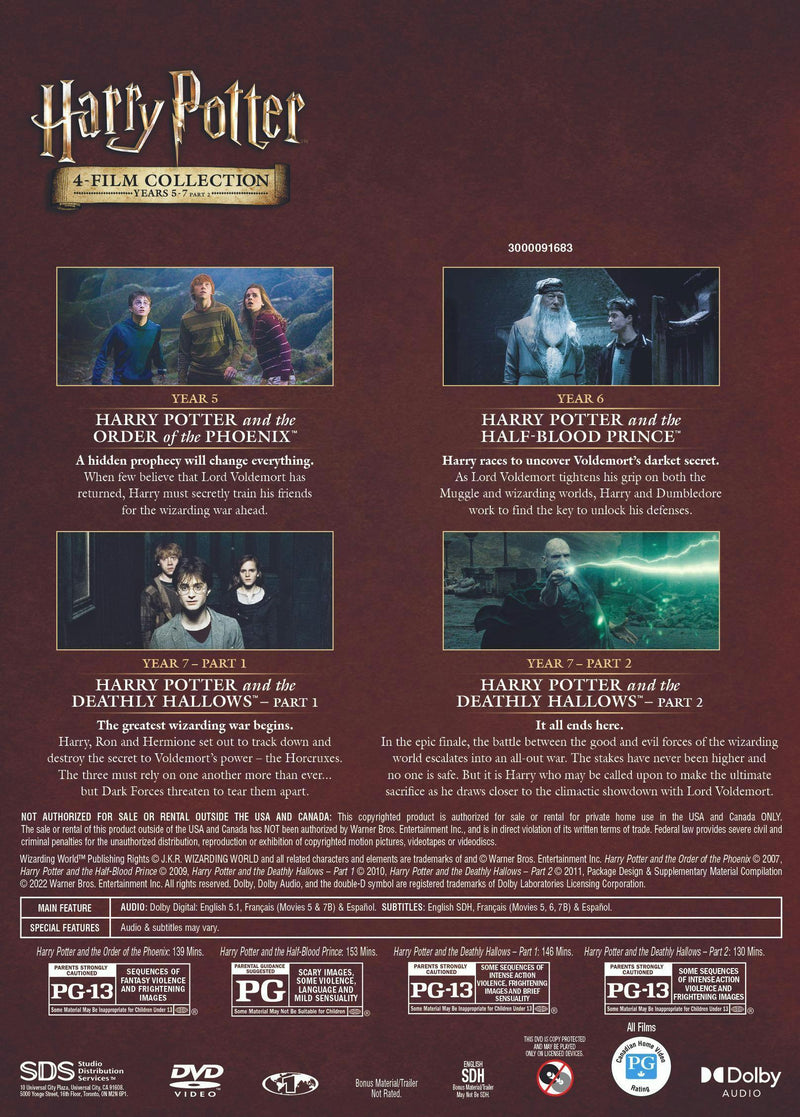 Harry Potter 4-Film Collection: Years 5-7 [DVD]