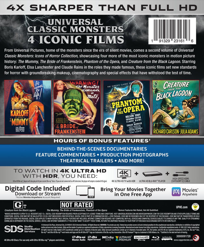 Universal Classic Monsters: Icons of Horror Collection - Vol. 2 (4K Ultra HD Boxset) [UHD]