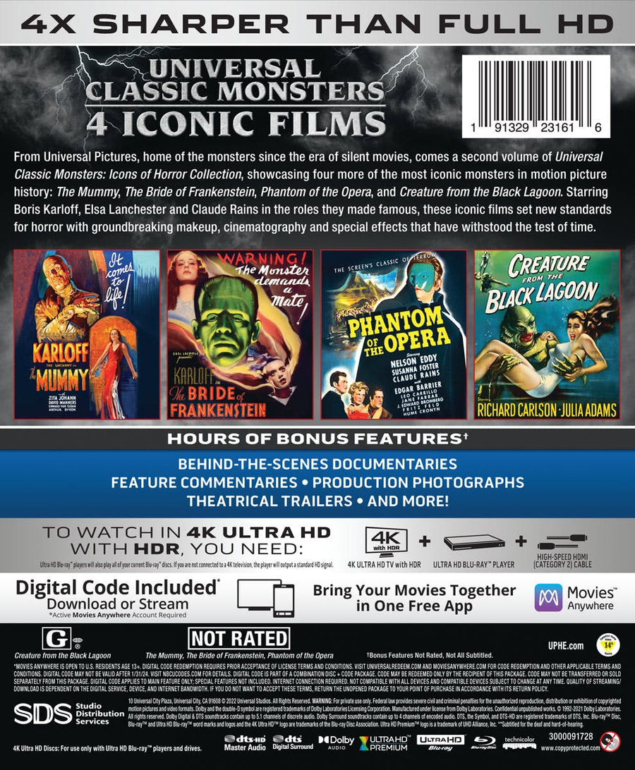 Universal Classic Monsters: Icons of Horror Collection - Vol. 2 (4K Ultra HD Boxset) [UHD]