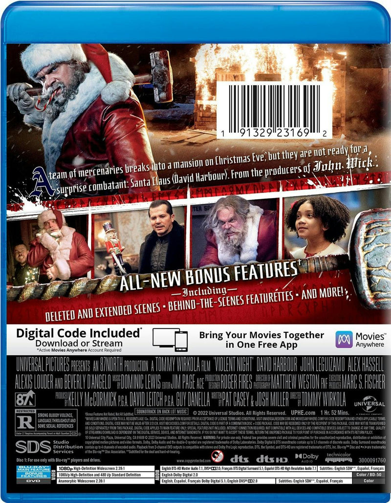 Violent Night (Blu-ray + DVD + Digital Copy) [Blu-ray]