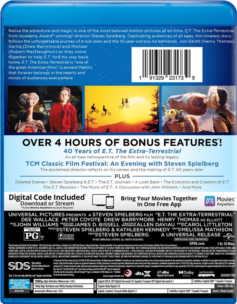 E.T. The Extra Terrestrial (40th Anniversary Edition) [Blu-ray]