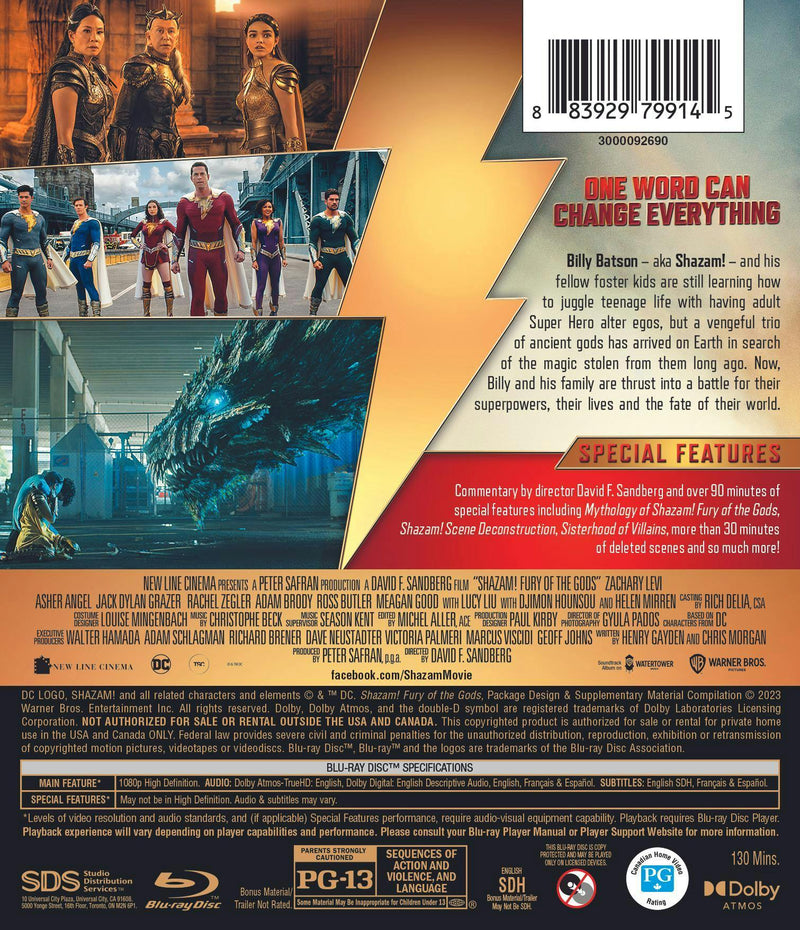 Shazam!: Fury of the Gods (with DVD) [Blu-ray]